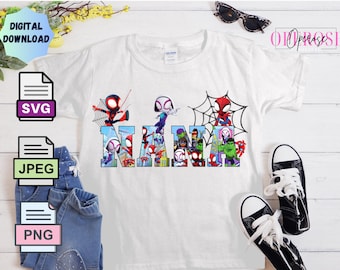 Spidey Nana Tee Design: SVG, PNG, JPEG (Digital Download)