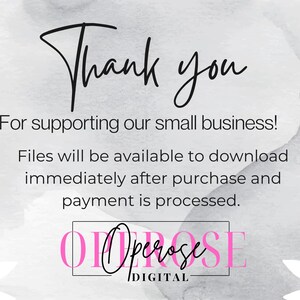 May include: Thank you for supporting our small business! Files will be available to download immediately after purchase and payment is processed. Operose Digital