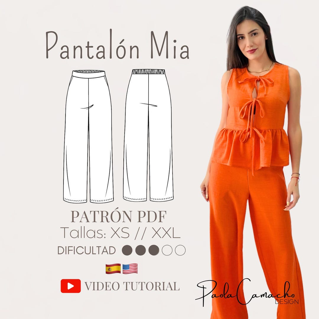 Mia Palazzo Pants - PDF Pattern Printable on Letter Size Paper + Sewing ...