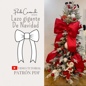 Patrón de costura Lazo gigante de navidad  + patrones en PDF + video tutorial de su confección