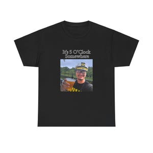World Of T-Shirts Joshua Block Captain, It's 5 O'Clock Somewhere Unisex Tee - Casual Wear, Summer Parties, Relaxation, Gift for Beer Lovers