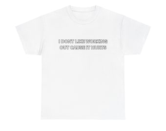 Viral Brain Rot Anti-Working out Unisex Heavy Cotton Tee, Gym Motivation Gift, Casual Wear, Fitness Humor Shirt