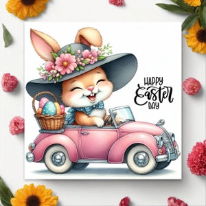 Ostergrußkarte, Grußkarte, Karte zum Ausdrucken, schöne Karte, originelles Geschenk, Geschenk mit Liebe, Osterhase, Wohndeko