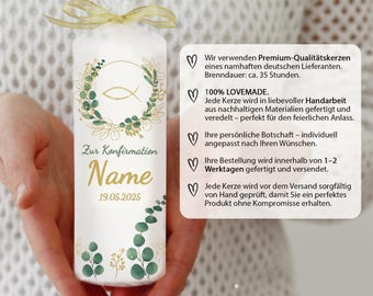 Personalized Confirmation Candle, Table Decoration Gift