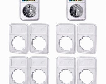 10pcs Coin Display Slabs 38mm Graded Storage for Morgan/Peace/Ike Silver Dollar