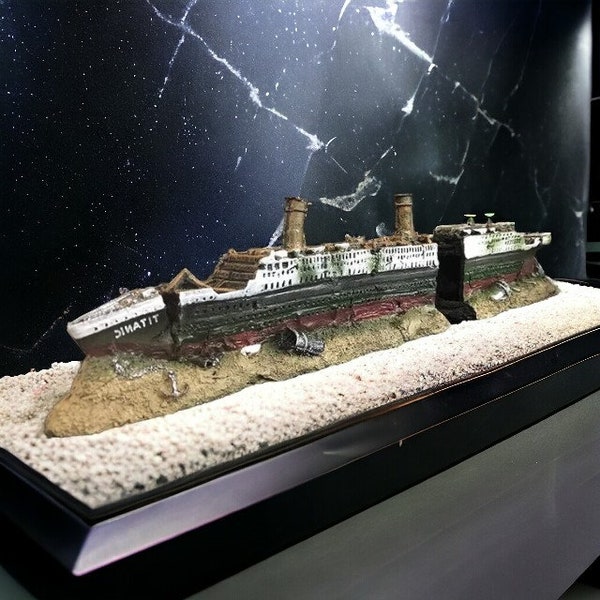 Relitto del Titanic, Nave acquario, Decorazione acquario, Vintage, Accessori acquario, Casa per pesci, Nave affondata