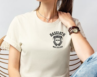 Basgiath University Emblem x Dragon Short Sleeve Tee, book sweatshirt, dragon rider, fourth wing merch, fourth wing shirt, fourth wing xaden
