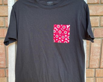 Floral Pocket Black Shirt