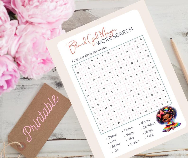 Black Girl Magic Word Search Activity - Etsy