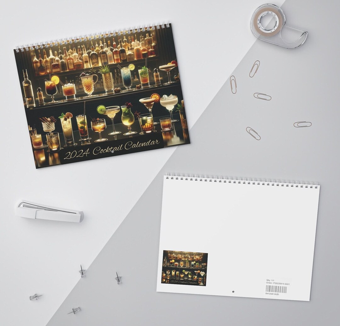 2024 Cocktail Calendar Mixology and Bartending Wall Calendar Monthly