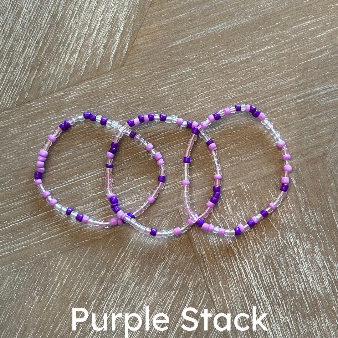 Purple Short Stack Purple Stack Bracelet Set - Etsy
