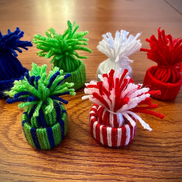 2” to 3” Mini Yarn Pom-Pom Hats