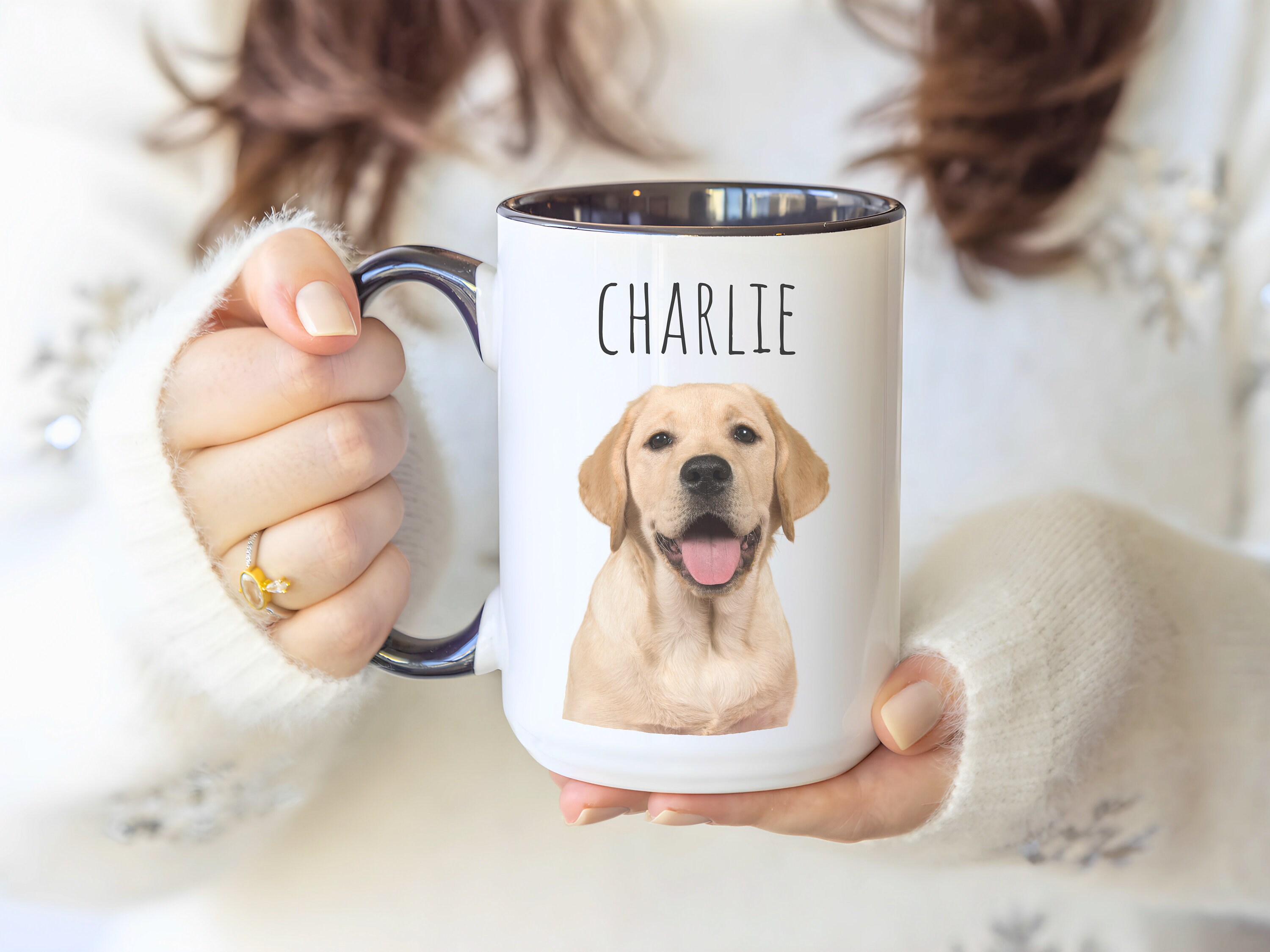 Custom Dog Portrait Mug Personalized Pet Photo Mug Custom Pet Portrait ...