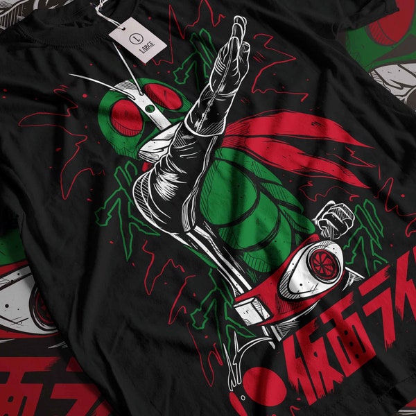 Kamen Rider! Japanese Tokusatsu Science Fiction Hero TV Show Character Tshirt