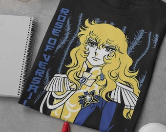 Unisex Rose of Versailles Oscar François de Jarjayes Retro Anime T-Shirt, Manga Shirt