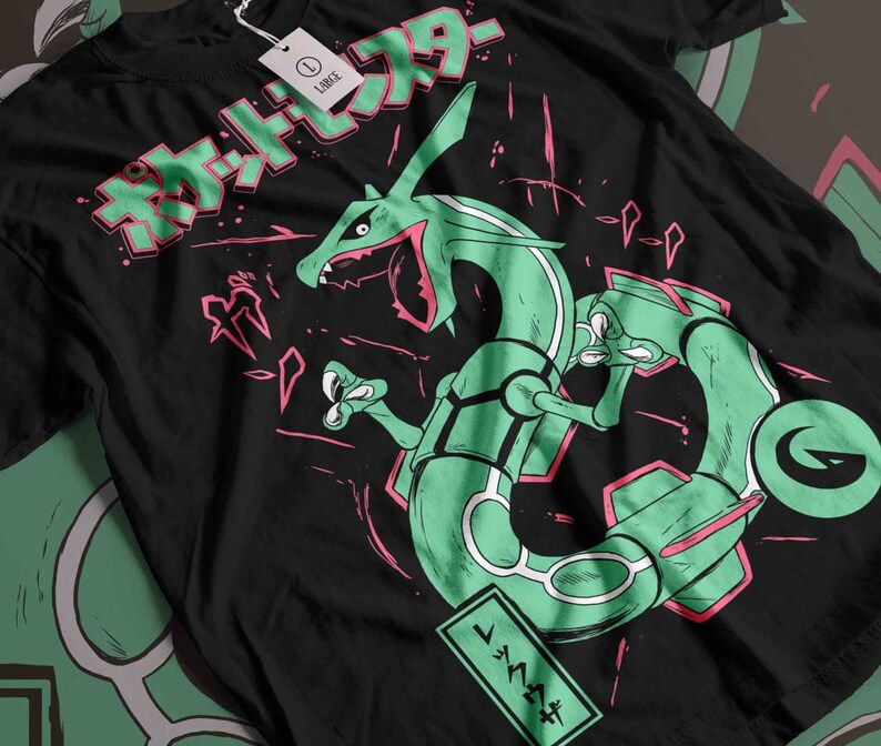 Rayquaza tee Perfect for a Gift, Present, Holiday, Birthday Japanese Anime image 2