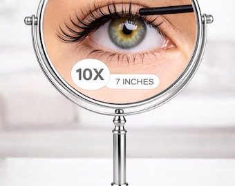 Diva 1x/3x/5x/10x Magnifying Mirror (B) | Double-Sided | Premium Metal | Minimalist | Tabletop Mirror | Freestanding Makeup | Chrome Plated