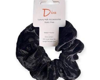 Coletero de terciopelo negro / Accesorio para el cabello hecho a mano