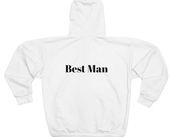 Best Man, Bachelor Party, Wedding Gift, Wedding, Unisex Zip Hoodie