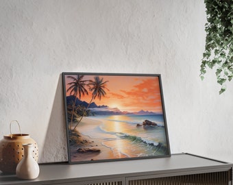 Serenity 2 | Beach Scene:  Posters with Wooden Frame