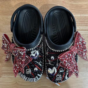 Cheer Crocs, Custom Rhinestone Bling Clogs, cheer team clogs,  gymnastics,  basketball, soccer, cheerleader, softball,  bedazzled footwear