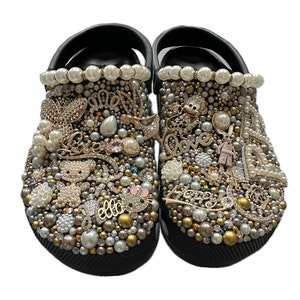 Customized Rhinestone Bling Crocs luxury clogs, teen gift, birthday idea, custom shoes, bedazzled footwear, wedding prom quinceanera