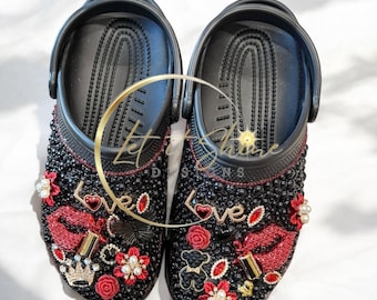 Bling Crocs Red and Black