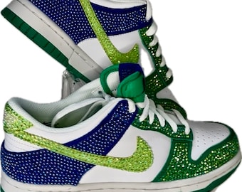 Dunks personalizados con brillo, zapatillas con diamantes de imitación y Nike con adornos deslumbrantes