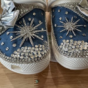 Denim and Diamonds Crocs, Rhinestone Bling Custom Clogs, Bedazzled ...