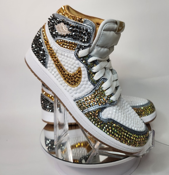 gold sparkly nikes