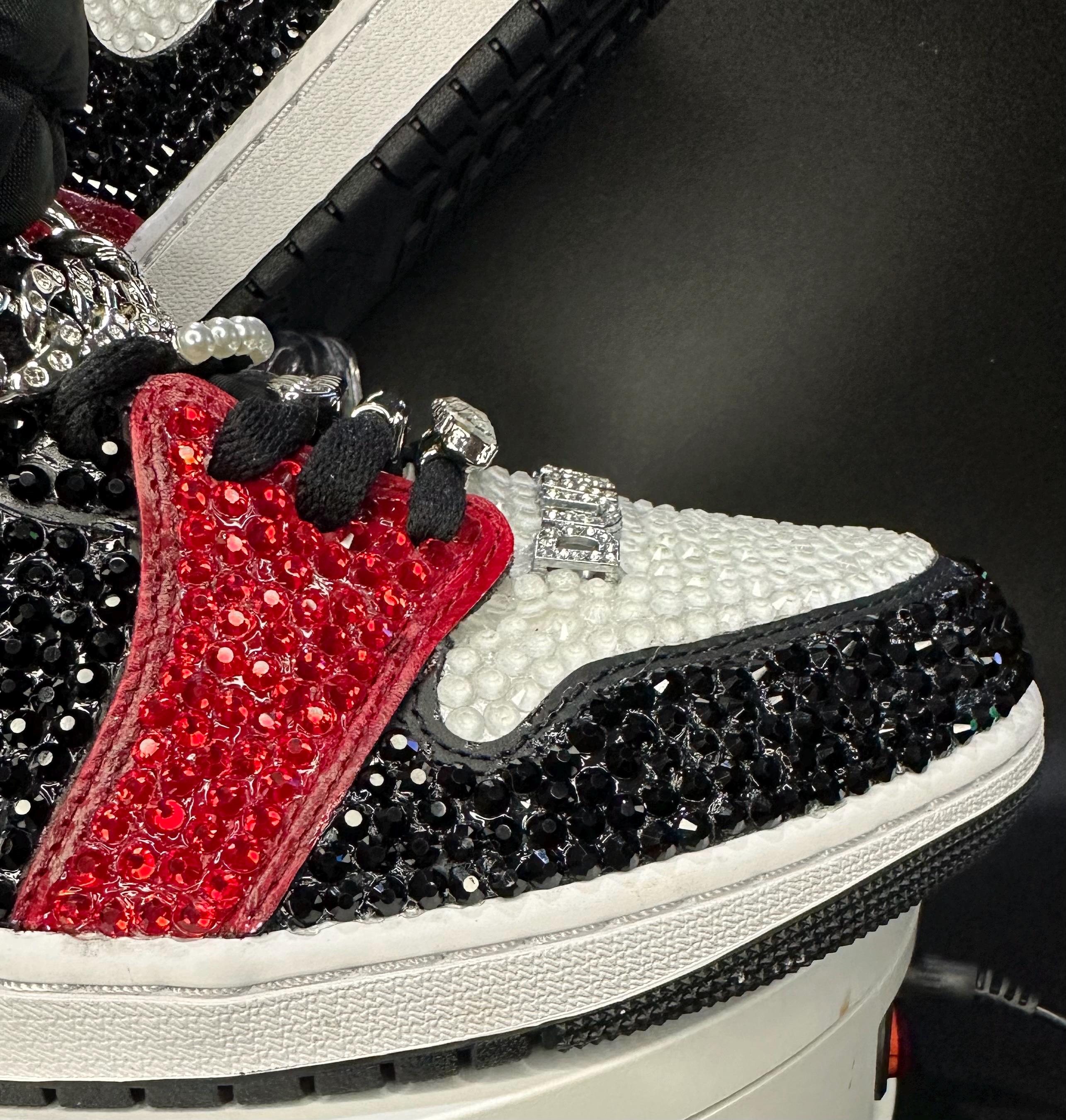 glitter red jordans