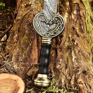 HERUGRIM THEODEN SWORD Damascus steel, King of Rohan sword, Lords of the Ring replica sword, Master sword with leather sheath,Damascus sword