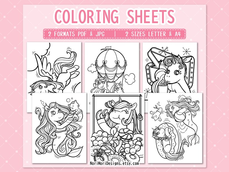 Printable Coloring Pages for Kids / Adults | PDF JPG PNG | Instant ...