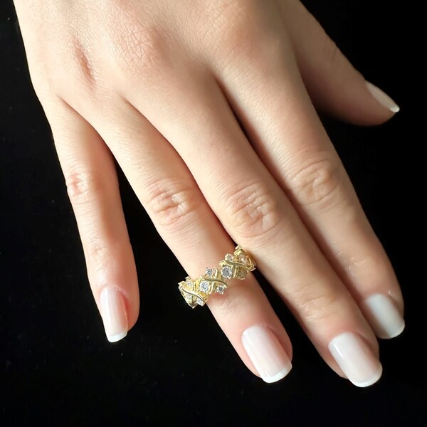 Tiffany & Co Schlumberger 14K Vergoldete 925 Sterling Silber Ring