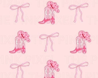 Coquette Bow Png, Howdy Png, Cowgirl Boot Png, Howdy Valentine's Day, Western Girl Png, Sublimation Bow Png, Pink Bow Png, Girly Png