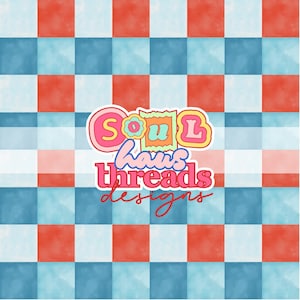 Red White and Blue Seamless Repeating Pattern, Checkers Seamless USA Pattern File, 4th of July Digital File, Digital Seamless Files