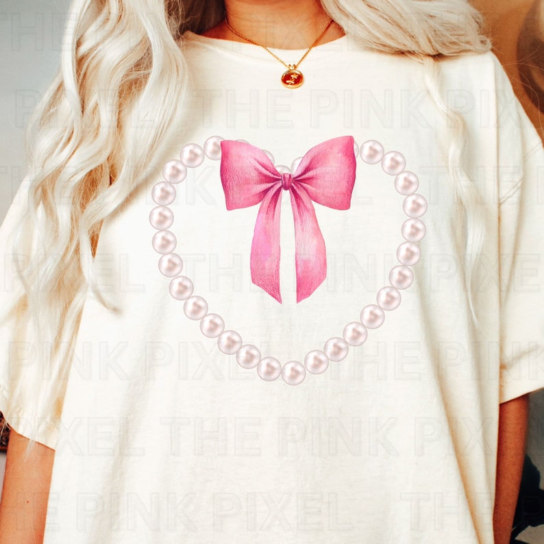 Coqueta Lazo Perlas Png, Lazo Png, Diseños De Camisas Coqueta, Soft Girl Era Png, Coqueta Png, Lazo Rosa Png. imagen 2