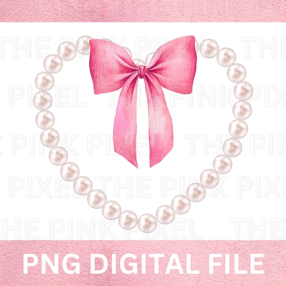Coquette Bow Pearls Png, Bow Png, Coquette Shirt Designs, Soft Girl Era Png, Coquette Png, Pink Bow Png.