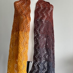 Summer cotton lace stole,handmade, 100% soft cotton with ombré effect, elegant and light