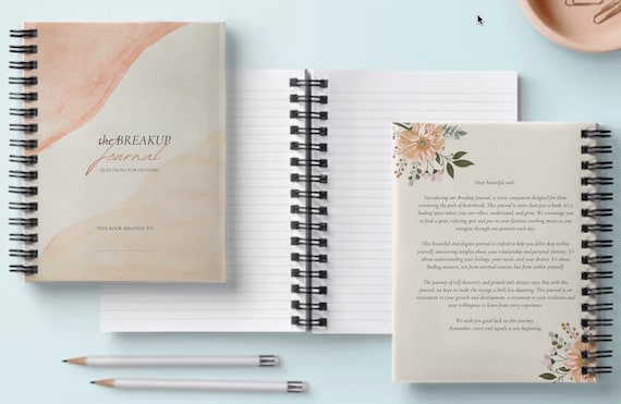 The Breakup Journal | 50 questions to help you navigate your healing | Self-love Journal