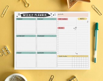 Weekly to Do List Notepad With 52 Undated Sheets（8.5"×11"）- Weekly Desk ...