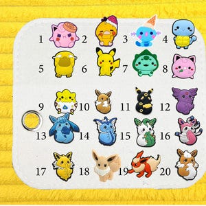Kawaii Creature  monster evolution P-K-M Shoe Charm Collection – Cute Game-Inspired Accessories | Shoe Charms Gift for Gamers & Anime Fans E