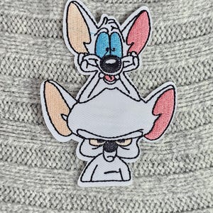 Pinky and the Brain Cartoon Embroidered Iron On/Sew On Patch