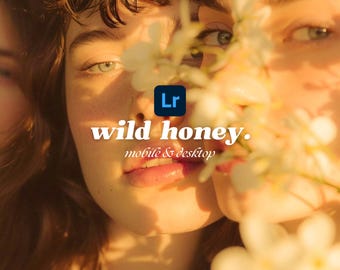 4 Wild Honey Presets, Soft Light Glow Desktop & Mobile Lightroom Presets, Golden Hour Aesthetic, Dreamy Vintage, Romantic Wedding Filters