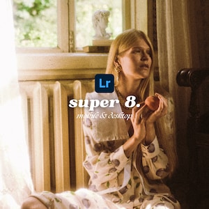 5 Super 8 Lightroom Mobile & Desktop Presets, Moody Lightroom Presets for a Retro Aesthetic, FujiFilm-Inspired Filters, 35mm Film Effect