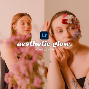 4 Aesthetic Glow Lightroom Mobile Presets, Vintage Dreamy Glow, Aesthetic Preset, IPhone Presets, Mobile Presets, Coquette Presets