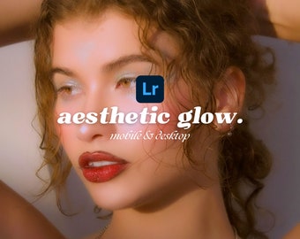 4 Aesthetic Glow Mobile & Desktop Lightroom Presets, Meadow Retro Vintage Aesthetic Presets, Dreamy Soft Film, Cottagecore Aesthetic Presets
