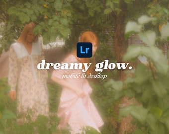 5 Dreamy Glow Mobile & Desktop Presets, Aesthetic Vintage Effect, Spring Filter, Cottagecore Presets, Instagram Presets, IPhone Presets