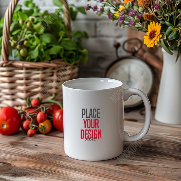 Mug Mockup 11 oz | Ceramic Blank mug mockup | White mug mock up | Digital Coffee mug mockup | insert your logo | Farmhouse