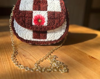 Hand woven Chenille Shoulder Bag